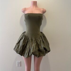 Zara Olive Green Mini Dress